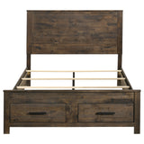 Woodmont California King Storage Bedroom Set Rustic Golden Brown