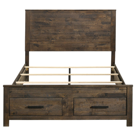 Woodmont California King Storage Bedroom Set Rustic Golden Brown