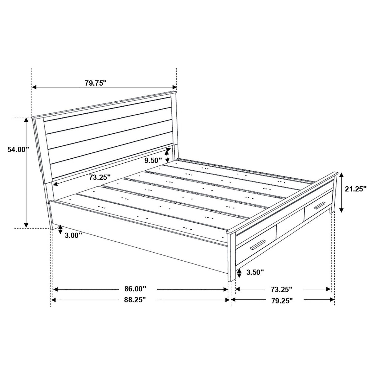 Woodmont California King Storage Bedroom Set Rustic Golden Brown