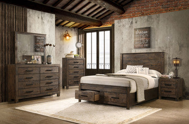 Woodmont 5-piece Queen Platform Bedroom Set Rustic Golden Brown