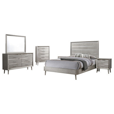 Ramon 5-piece Full Panel Bedroom Set Metallic Sterling