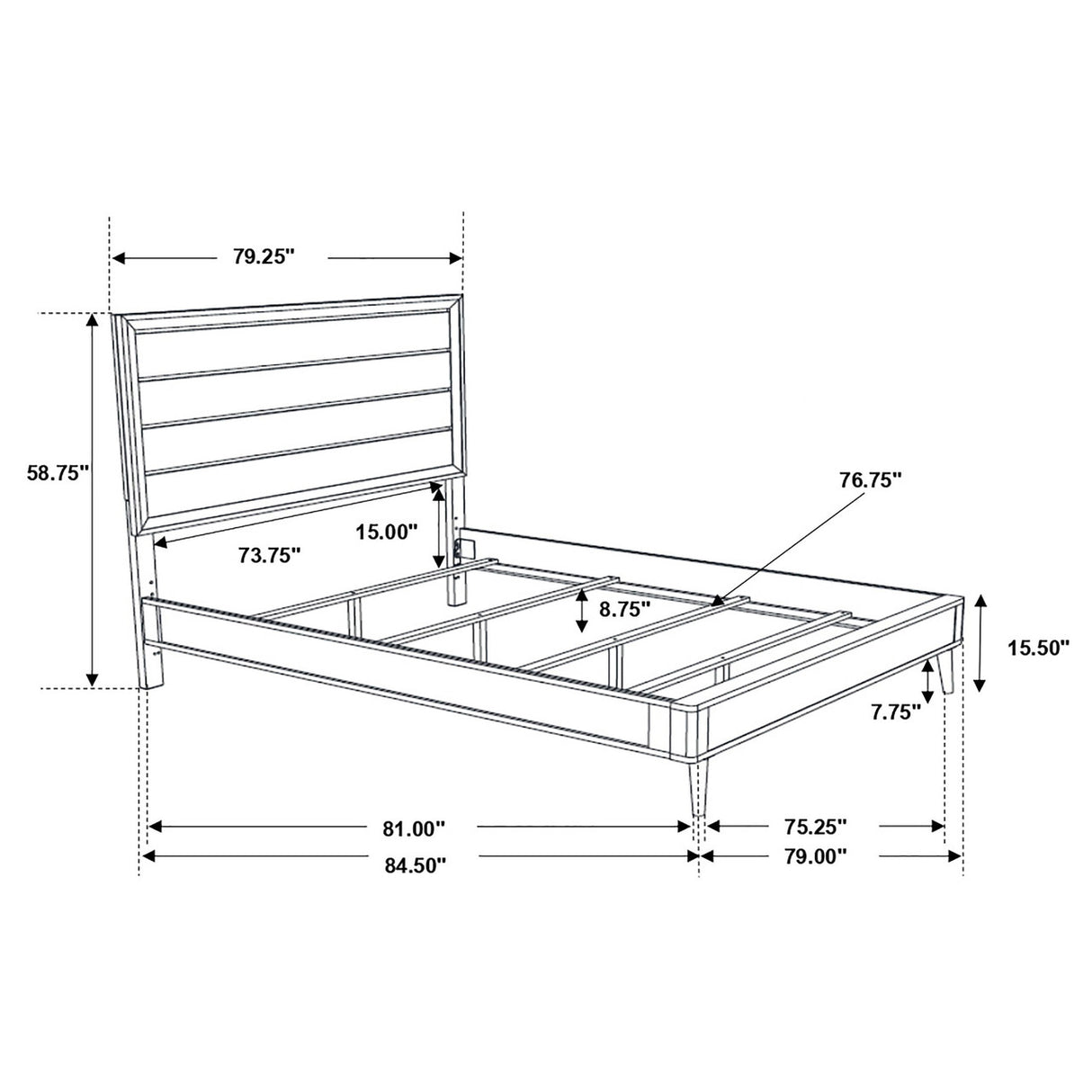 Ramon 4-piece Eastern King Panel Bedroom Set Metallic Sterling