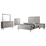 Ramon 5-piece Eastern King Panel Bedroom Set Metallic Sterling