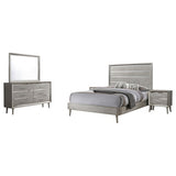 Ramon 4-piece Queen Panel Bedroom Set Metallic Sterling