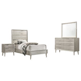 Ramon 4-piece Twin Panel Bedroom Set Metallic Sterling