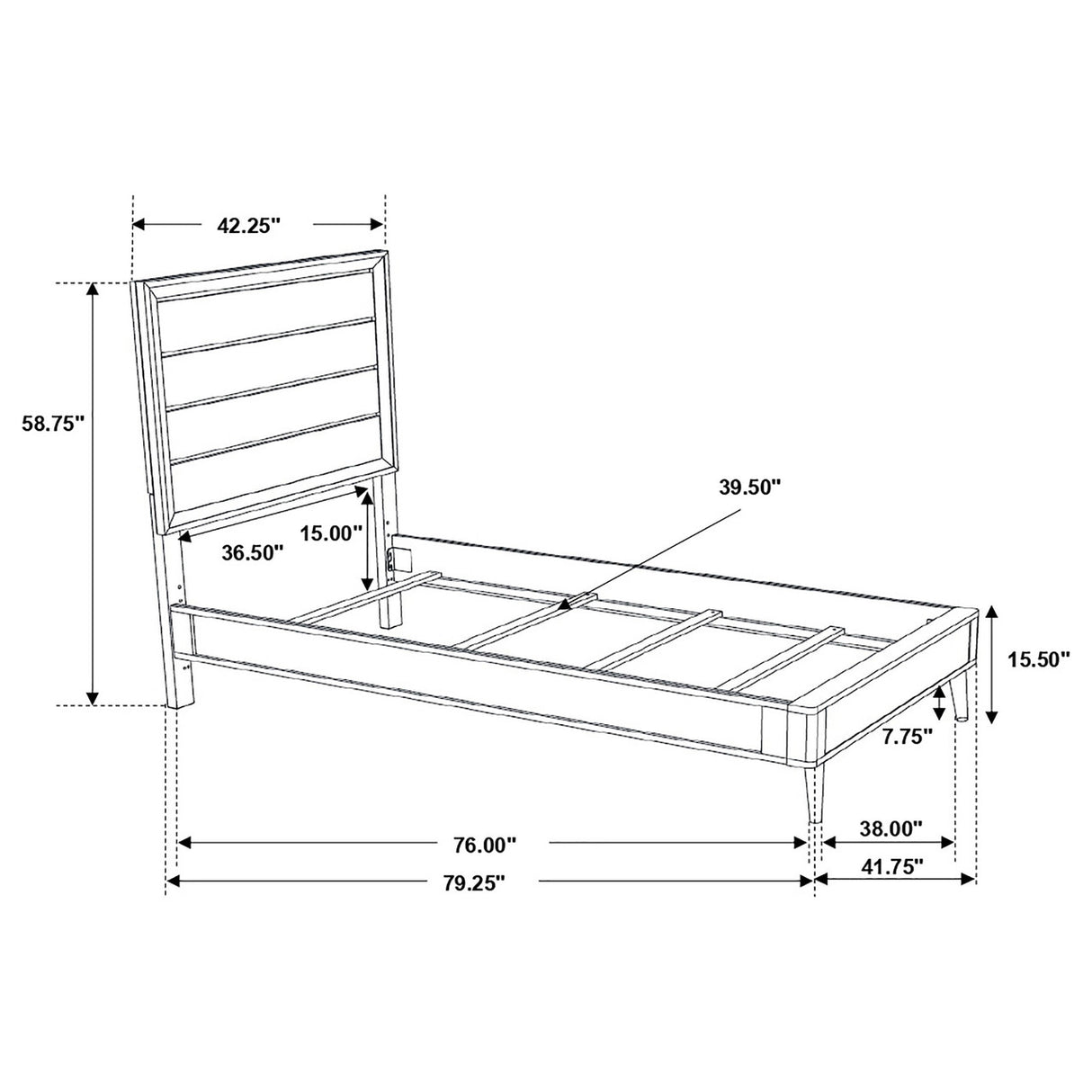 Ramon 4-piece Twin Panel Bedroom Set Metallic Sterling