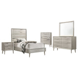 Ramon 5-piece Twin Panel Bedroom Set Metallic Sterling