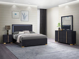 Marceline 4-piece Full Bedroom Set with LED Headboard Black