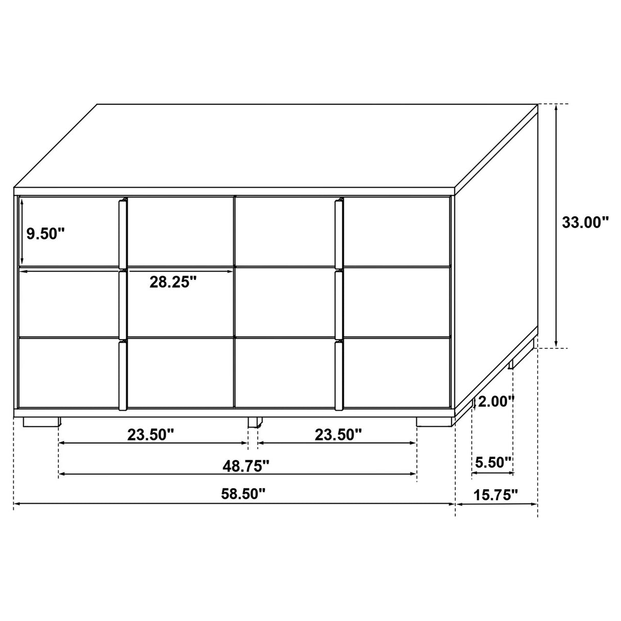 Marceline 4-piece Full Bedroom Set with LED Headboard Black