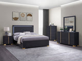 Marceline 5-piece Full Bedroom Set with LED Headboard Black