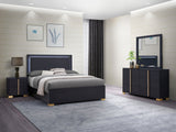 Marceline 4-piece Eastern King Bedroom Set with LED Headboard Black