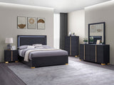 Marceline 5-piece Eastern King Bedroom Set with LED Headboard Black