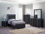 Marceline 5-piece Twin Bedroom Set with LED Headboard Black