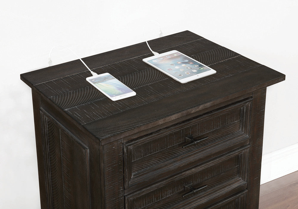 Atascadero 3-drawer Nightstand Weathered Carbon