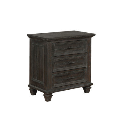 Atascadero 3-drawer Nightstand Weathered Carbon