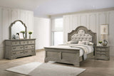 Manchester Bedroom Set with Upholstered Arched Headboard Wheat