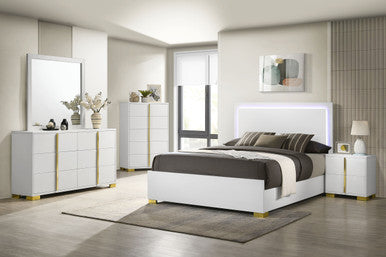 Marceline 5-piece Queen Bedroom Set with LED Headboard White