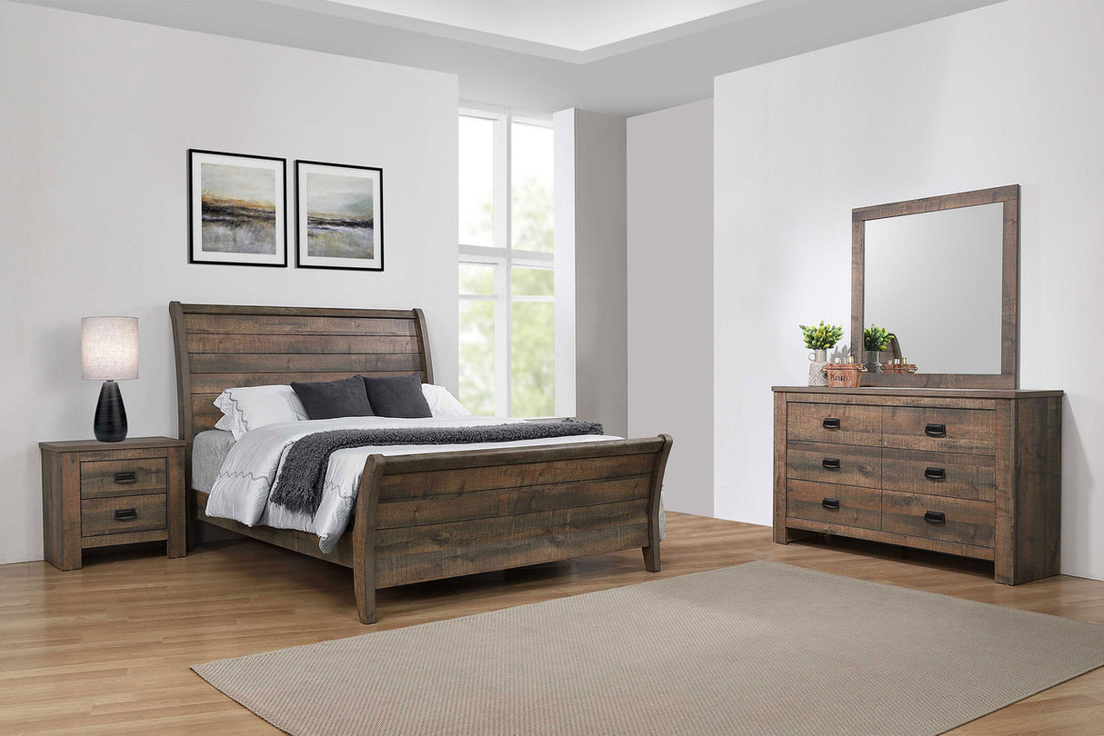 Coaster Frederick 4-piece Eastern King Panel Bedroom Set Weathered Oak