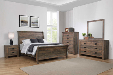 Coaster Frederick 5-piece Eastern King Panel Bedroom Set Weathered Oak