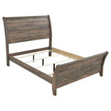 Coaster Frederick Eastern King Sleigh Panel Bed Weathered Oak