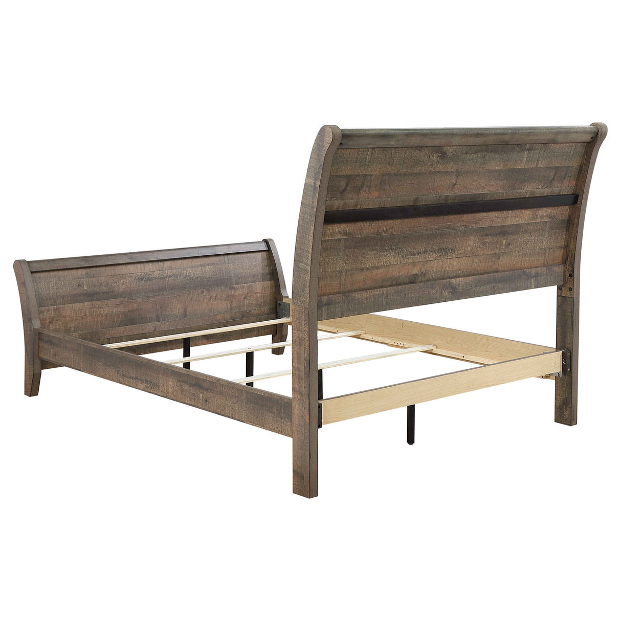 Coaster Frederick Eastern King Sleigh Panel Bed Weathered Oak