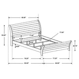 Coaster Frederick Eastern King Sleigh Panel Bed Weathered Oak