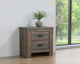 Frederick 2-drawer Nightstand Weathered Oak