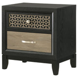 Valencia 2-drawer Nightstand Light Brown and Black