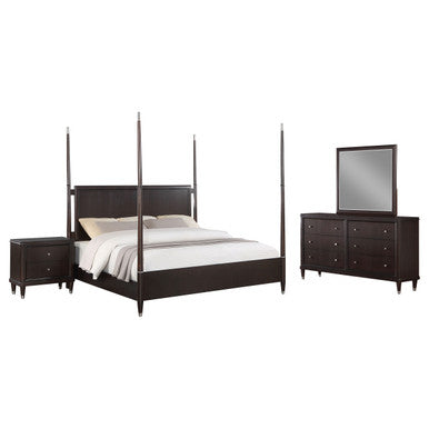 Emberlyn 4-piece Eastern King Four Poster Bedroom Set Brown