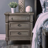 Alderwood 3-drawer Nightstand French Grey