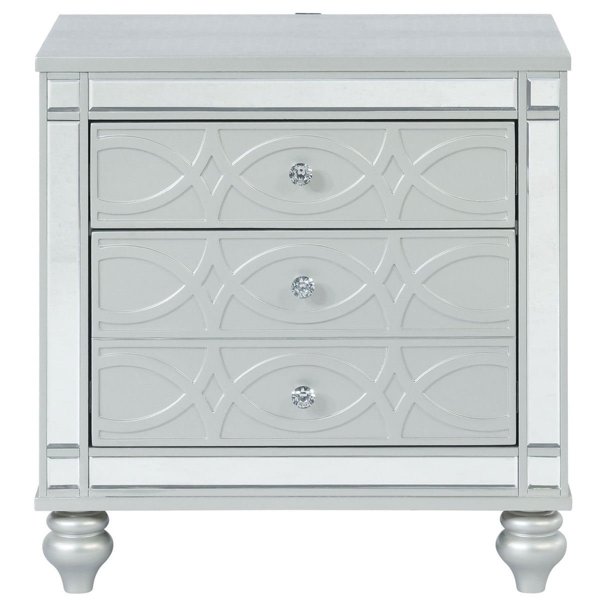 Gunnison 2-drawer Nightstand Silver Metallic