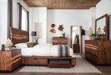 Winslow 4-piece Eastern King Storage Bedroom Set Smokey Walnut