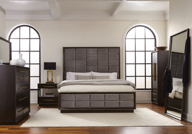 Durango 5-piece Eastern King Panel Bedroom Set Grey and Smoked Peppercorn