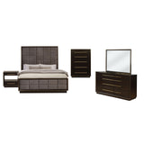 Durango 5-piece Eastern King Panel Bedroom Set Grey and Smoked Peppercorn