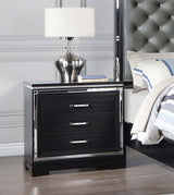 Cappola Rectangular 2-drawer Nightstand Silver and Black