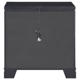 Cappola Rectangular 2-drawer Nightstand Silver and Black