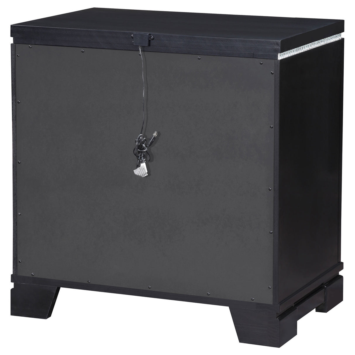 Cappola Rectangular 2-drawer Nightstand Silver and Black