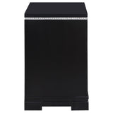 Cappola Rectangular 2-drawer Nightstand Silver and Black