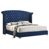 Melody 4-piece Eastern King Tufted Upholstered Bedroom Set Pacific Blue