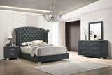 Melody 4-piece Eastern King Tufted Upholstered Bedroom Set Grey