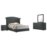 Melody 4-piece Queen Tufted Upholstered Bedroom Set Grey