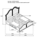 Evangeline 5-piece California King Storage Bed with LED Headboard Silver Oak and Ivory