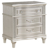 Evangeline 3-drawer Nightstand Silver Oak