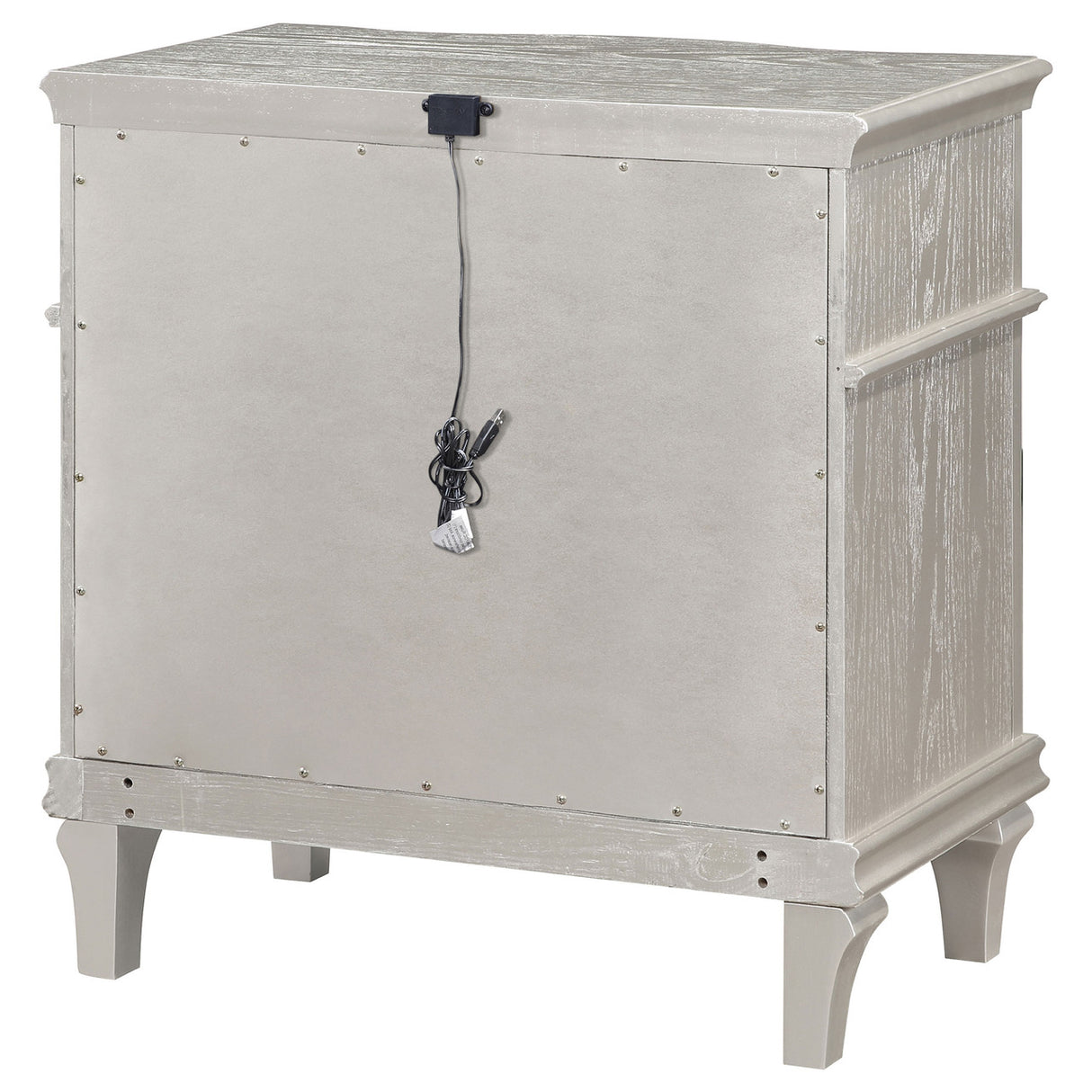 Evangeline 3-drawer Nightstand Silver Oak