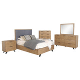 Taylor 5-piece Eastern King Bedroom Set Light Honey Brown and Grey