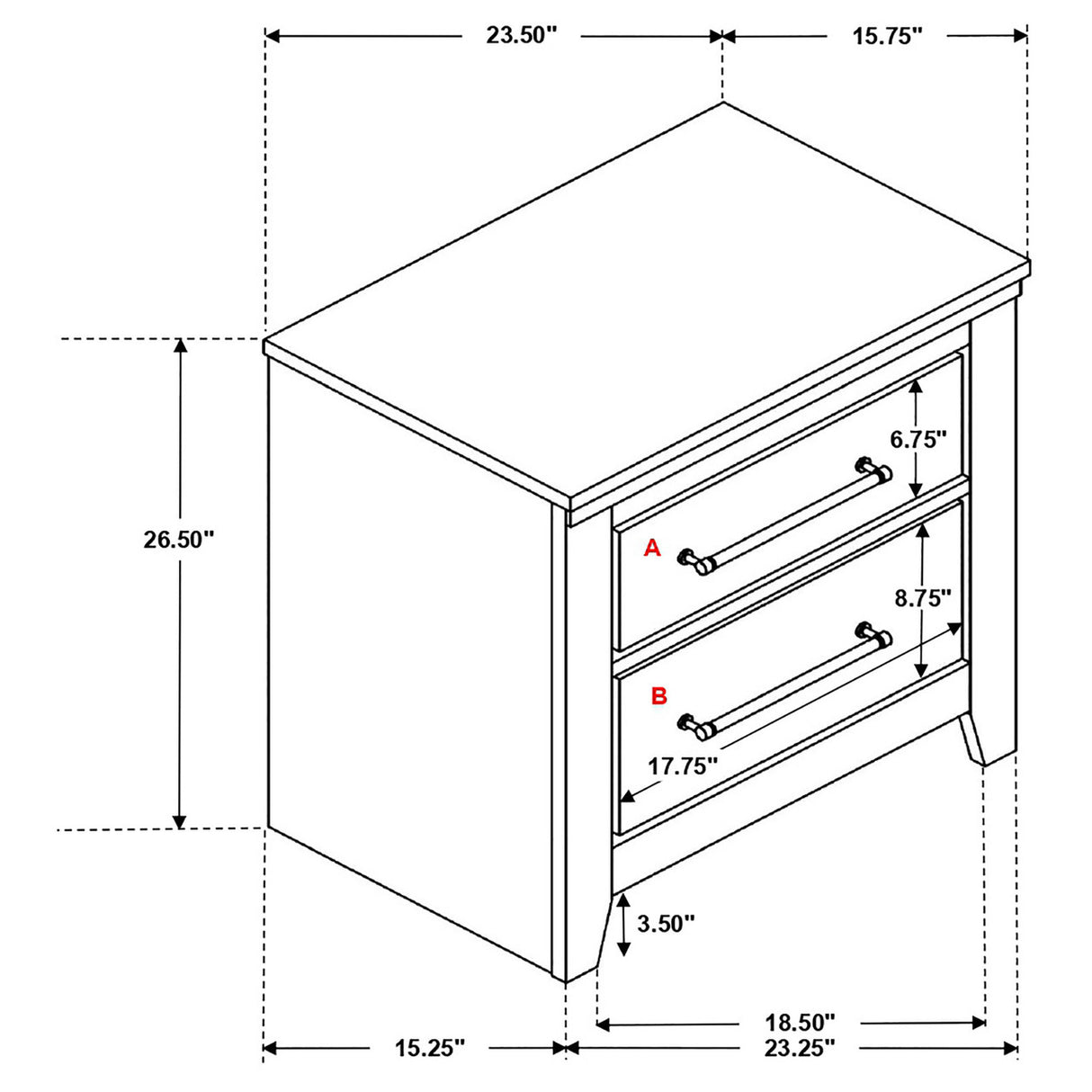 Ridgedale 2-drawer Nightstand Weathered Dark Brown