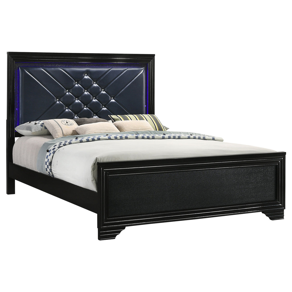 Penelope 4-piece Eastern King Bedroom Set Midnight Star and Black