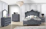 Coaster Antonella 5-Piece Eastern King Upholstered Tufted Bedroom Set Grey