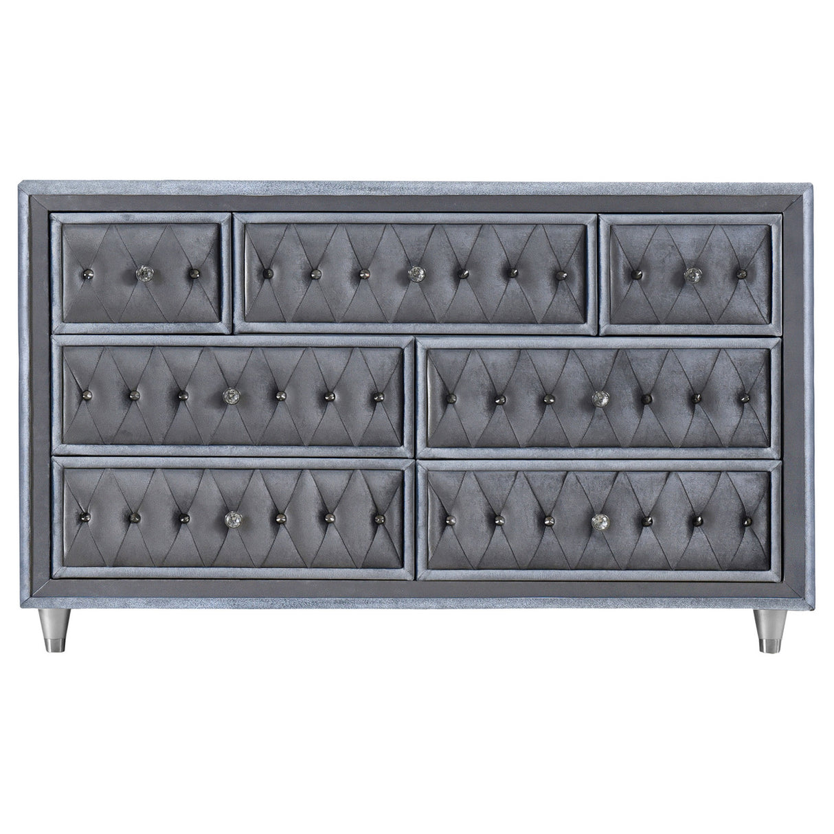 Coaster Antonella 5-Piece Eastern King Upholstered Tufted Bedroom Set Grey