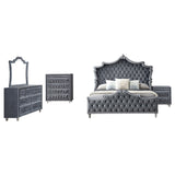 Coaster Antonella 5-Piece California King Upholstered Tufted Bedroom Set Grey